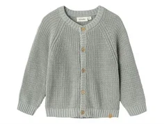 Blågrå cardigan med kokoskalsknapper fra Lil atelier 13231613 limestone